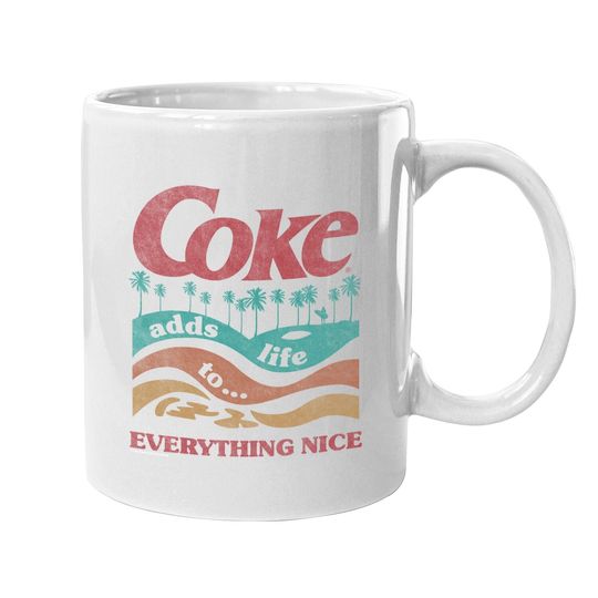 Retro Coke Adds Life Surf And Sun Graphic Coffee Mug