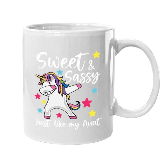 Sassy Like My Aunt Unicorn Cute Matching Auntie And Niece Coffee Mug
