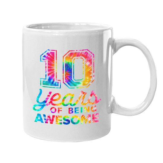 10th Birthday Tie Dye 10 Years Old Awesome Coffee Mug
