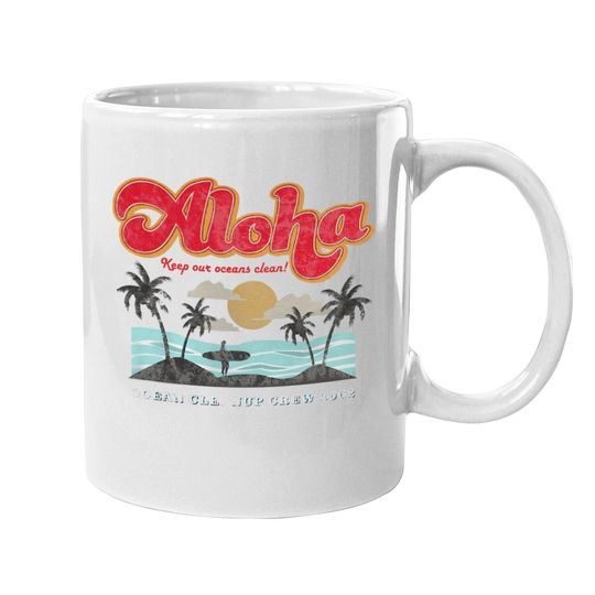 Aloha Hawaii Vintage Hawaiian Beach Coffee Mug