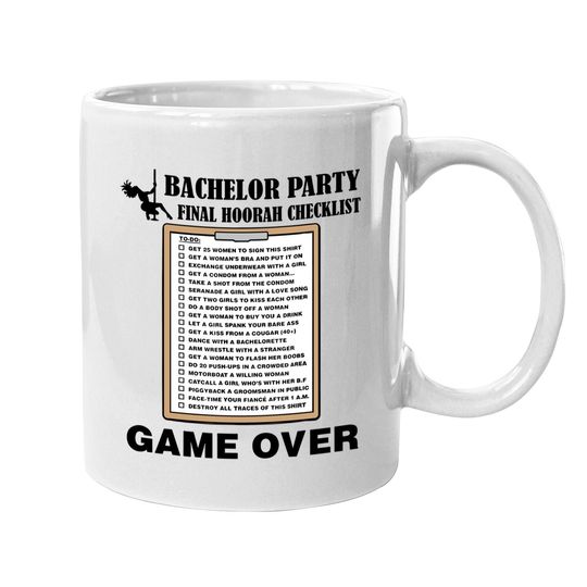 Bachelor Party Checklist Funny Challenge Coffee Mug
