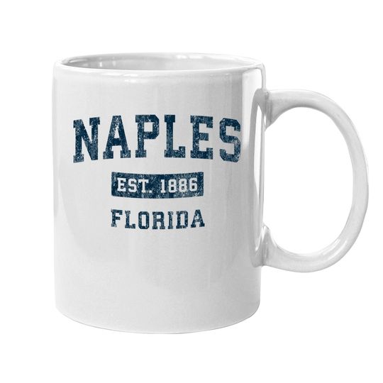 Naples Florida Fl Vintage Sports Design Navy Print Coffee Mug