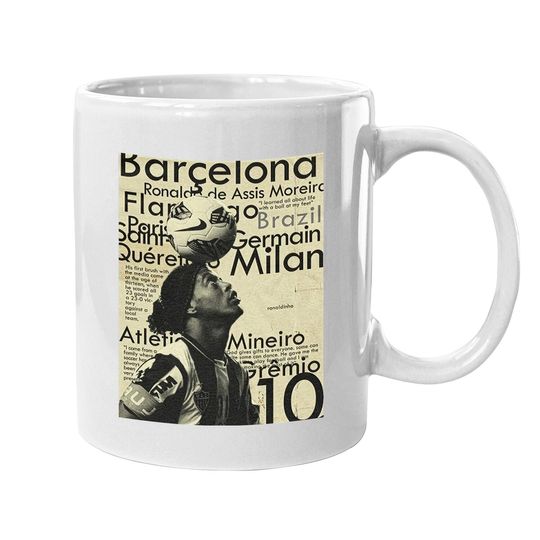 Ronaldinho Coffee Mug - Soccer Coffee Mug - Soccer Mug - Soccer Coffee Mug