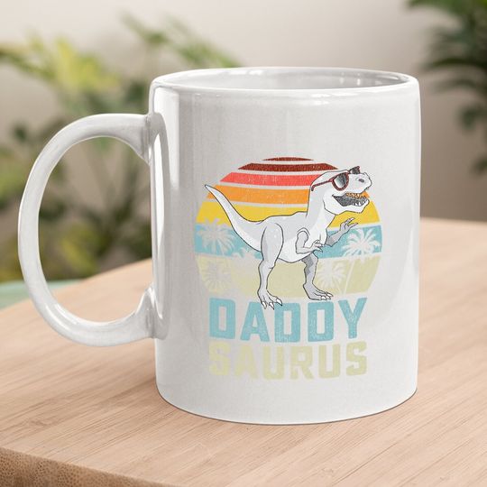 Daddysaurus T Rex Dinosaur Daddy Saurus Coffee Mug