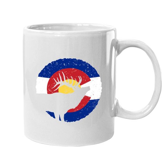 Colorado Elk Hunting Coffee Mug: Co State Flag Hunter Coffee Mug