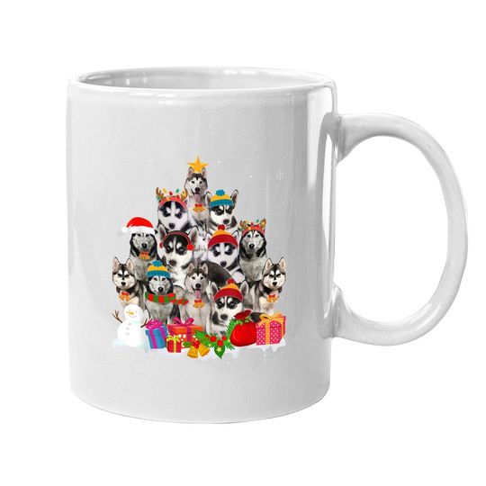 Siberian Husky Christmas Tree Pet Dog Lover Gift Coffee Mug