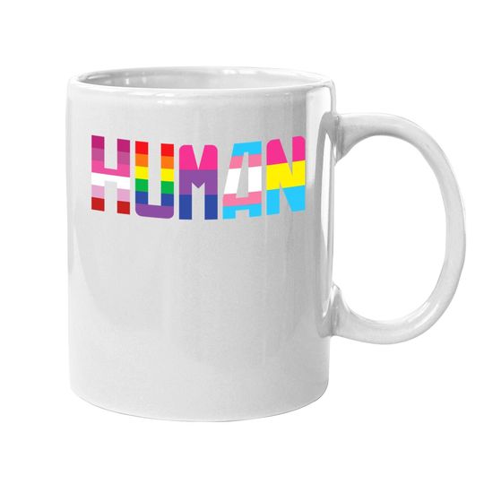 Human Lgbt Flag Gay Pride Month Rainbow Coffee Mug