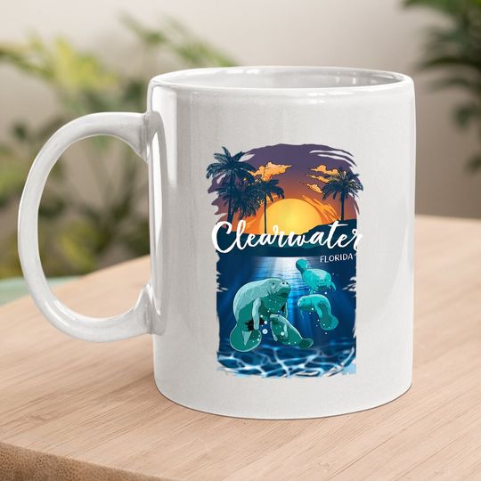 Clearwater Florida Coffee Mug Manatee Coffee Mug
