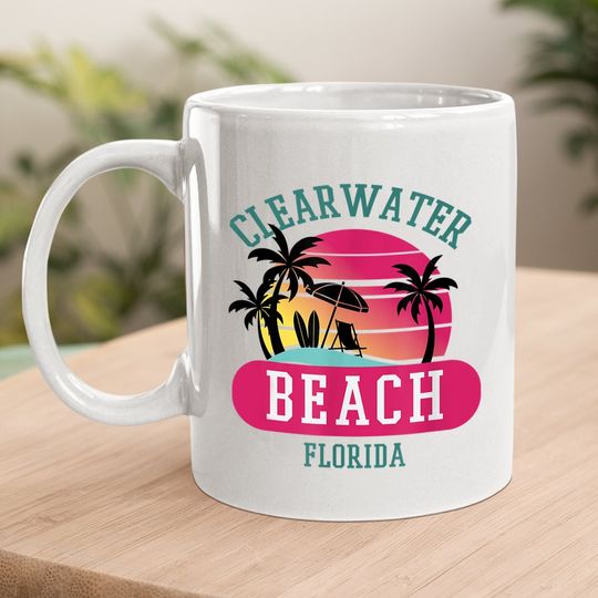 Retro Cool Clearwater Beach Original Florida Beaches Coffee Mug