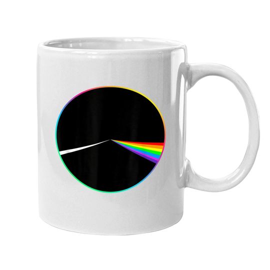 70's Music Retro Lyrics - Pink Dark Side Moon Floyd Prism Coffee Mug