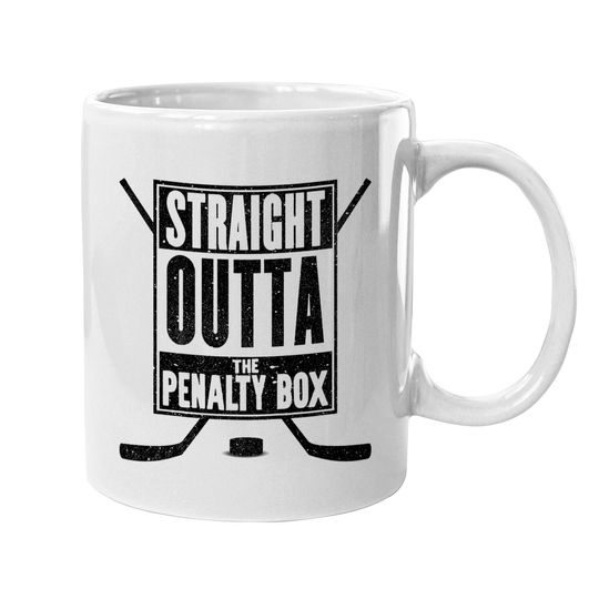 Straight Outta The Penalty Box Coffee Mug Funny Ice Hockey Coffee Mug