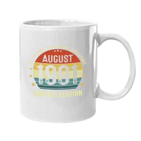 30 Year Old Vintage August 1991 Limited Edition Coffee Mug