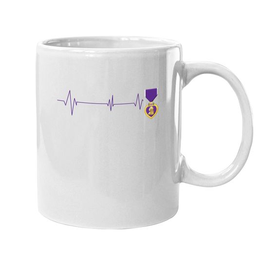 Heart Beats Purple Heart Us Military Purple Heart Veteran Coffee Mug