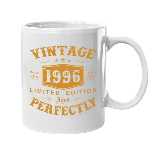 25 Year Old Birthday Gifts Vintage 1996 25th Birthday Coffee Mug