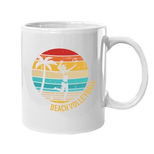 Beach Volleyball Vintage Retro Coffee Mug