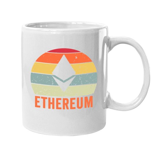 Ethereum Blockchain Eth Ether Cryptocurrency Retro Sunset Coffee Mug