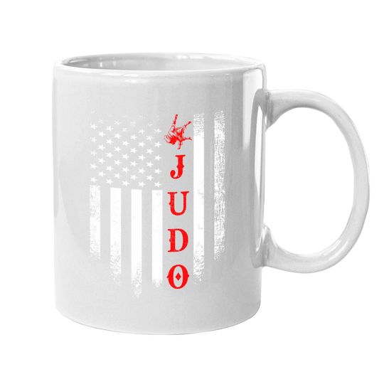Vintage Usa Judo American Flag Funny Martial Artt Coffee Mug