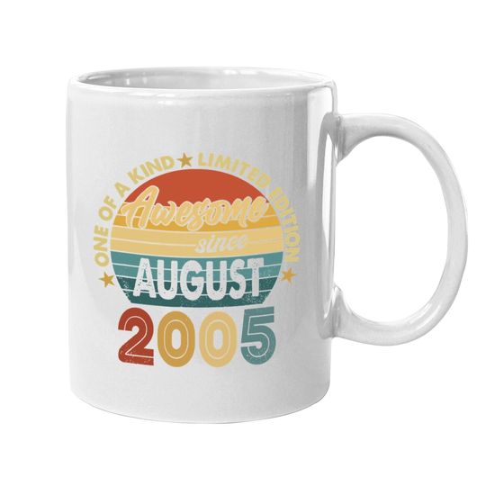 16th Birthday Awesome Since August 2005 Coffee Mug