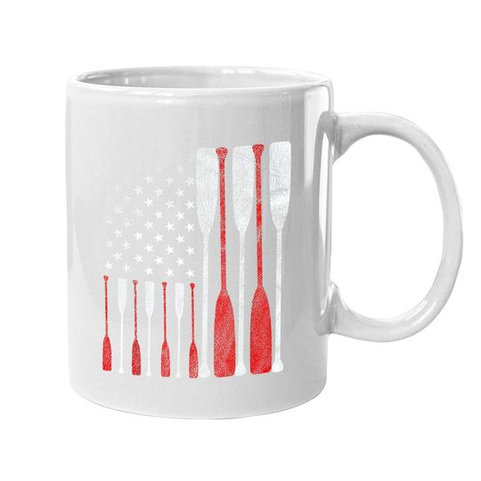 American Flag Crew Rowing Coffee Mug