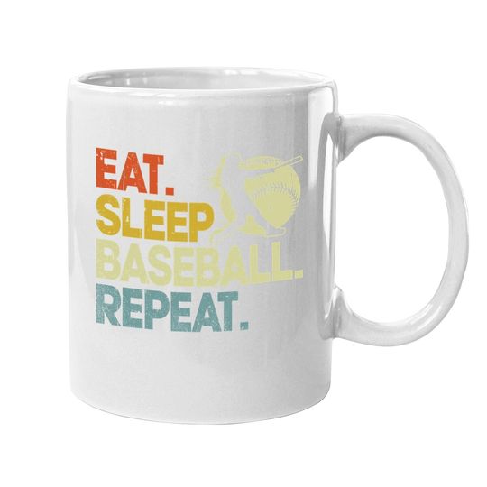 Eat Sleep Baseball Repeat Baseball Lover Boys Coffee Mug