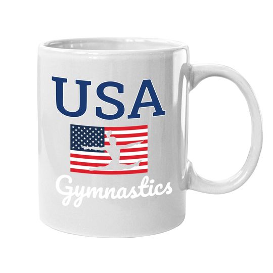 Girl Tumbling Team Gear Gymnastics Usa American Flag Coffee Mug