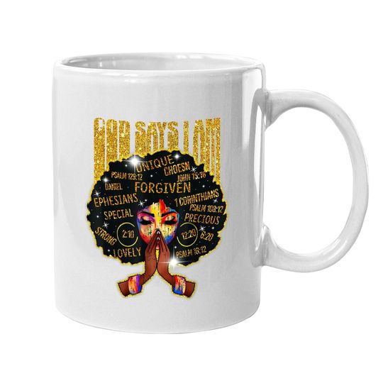 African God Say I Am For - Gold Black Girl Magic Coffee Mug