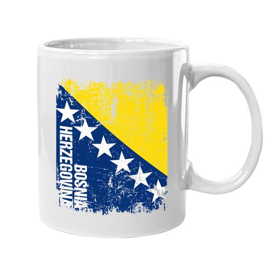 Bosnia Flag Vintage Distressed Coffee Mug