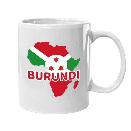 Burundi Flag Africa Map Raised Fist Coffee Mug