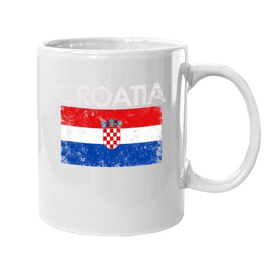 Vintage Croatia Croatian Flag Pride Gift Coffee Mug