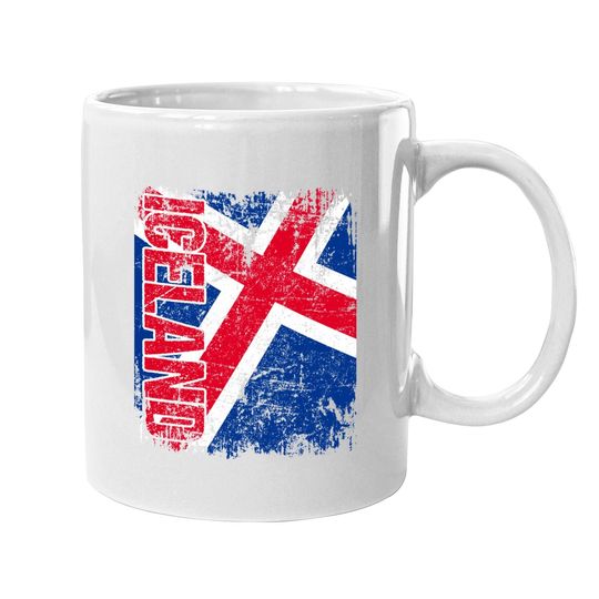 Iceland Flag Vintage Distressed Coffee Mug