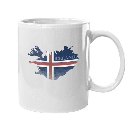 Map Of Iceland Flag Coffee Mug
