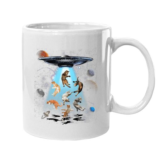 Galaxy Cat Ufo Coffee Mug