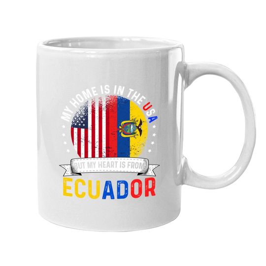 Ecuadorian American Patriot Heart Flag Coffee Mug
