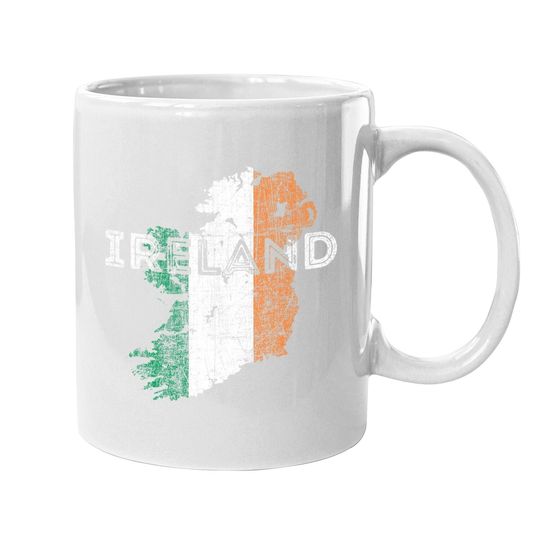Irish Map And Flag Souvenir Distressed Ireland Coffee Mug