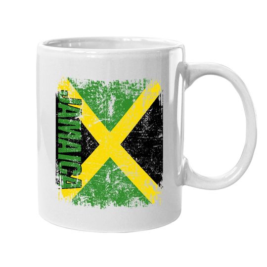 Jamaican Flag Vintage Distressed Coffee Mug