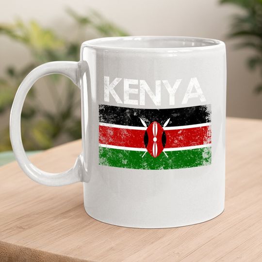 Vintage Kenya Kenyan Flag Pride Coffee Mug