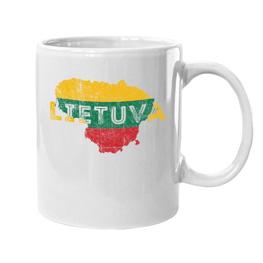 Lithuanian Map And Flag Souvenir  coffee Mug