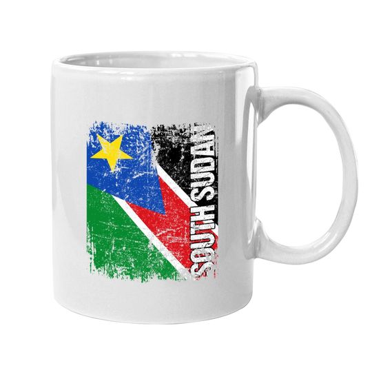 South Sudan Flag Vintage Distressed South Sudan Coffee Mug