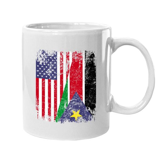 Sudanese Roots | Half American Flag | South Sudanese Flag Coffee Mug