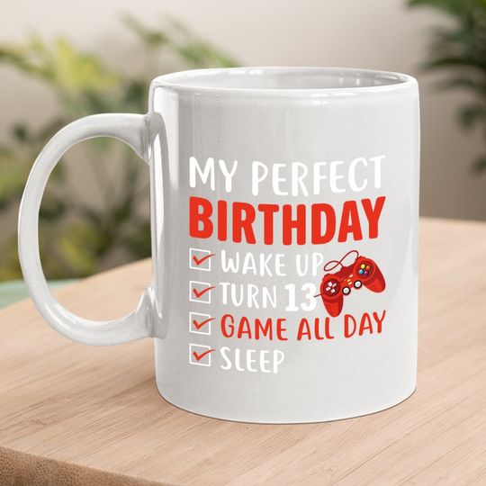 13th Perfect Birthday Gaming 13 Years Old Gamer Coffee Mug