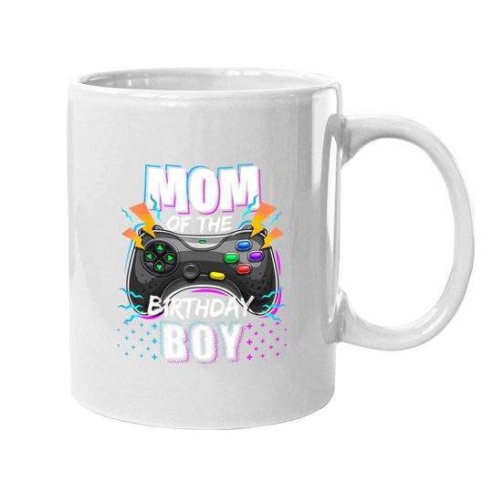Mom Of The Birthday Boy Matching Video Gamer Coffee Mug