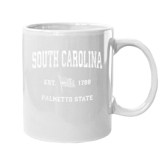South Carolina Sc Vintage Us Flag Sports Design Coffee Mug