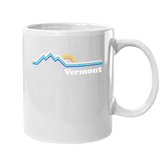 Retro Vermont Vintage Sunrise Mountains Coffee Mug