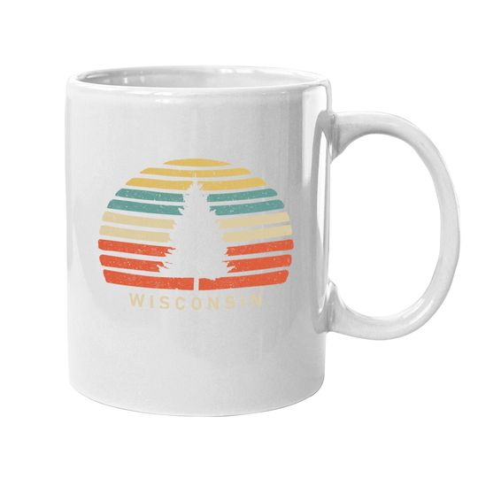 Retro Sunset Wisconsin Coffee Mug