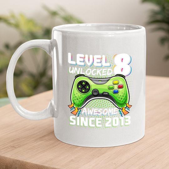 Level 8 Unlocked Awesome Video Game Gift Coffee Mug