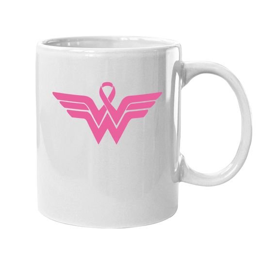 Kropsis Superhero Ribbon Pink Logo - Breast Cancer Awareness Support Coffee Mug