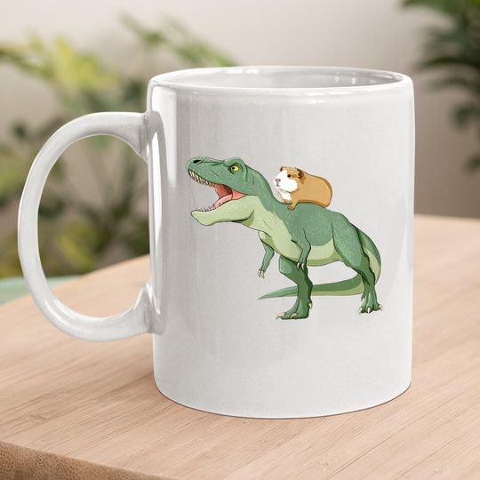 Pig Riding T Rex Dinosaur Coffee Mug