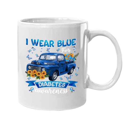 I Wear Blue For Diabetes Awareness Coffee Mug