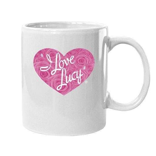 I Love Lucy Classic Tv Comedy Lucille Ball Pink Roses Logo Adult Coffee Mug