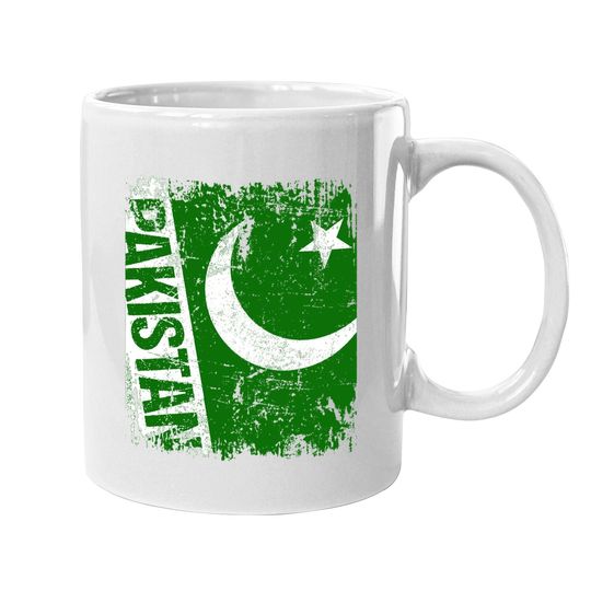 Pakistan Big Flag Vintage Distressed Coffee Mug